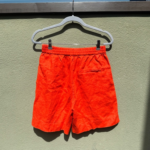 COS orange high-waisted linen shorts - Picture 2 of 6
